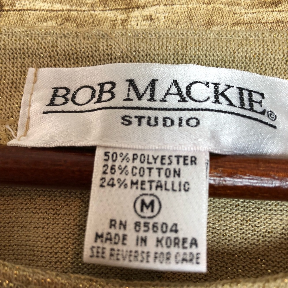 Bob Mackie Studio Gold Shimmery Tunic - Picture 3 of 5
